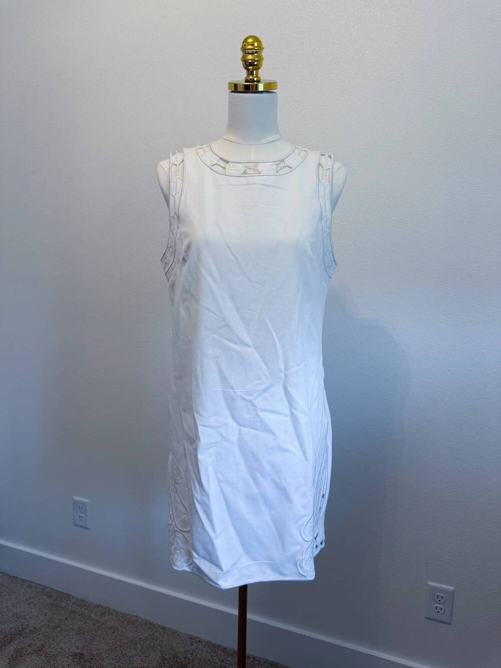NEW &MERCI women's sleeveless cutout dress in white